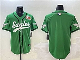 Men's Philadelphia Eagles Blank Green 2025 Super Bowl LIX Patch Stitched Baseball Jersey,baseball caps,new era cap wholesale,wholesale hats